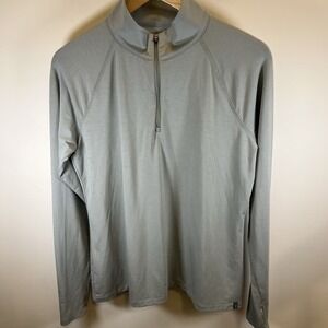 Free Fly Long Sleeve 1/4 Zip Pullover Top Performance Bamboo Flex Womens L Green